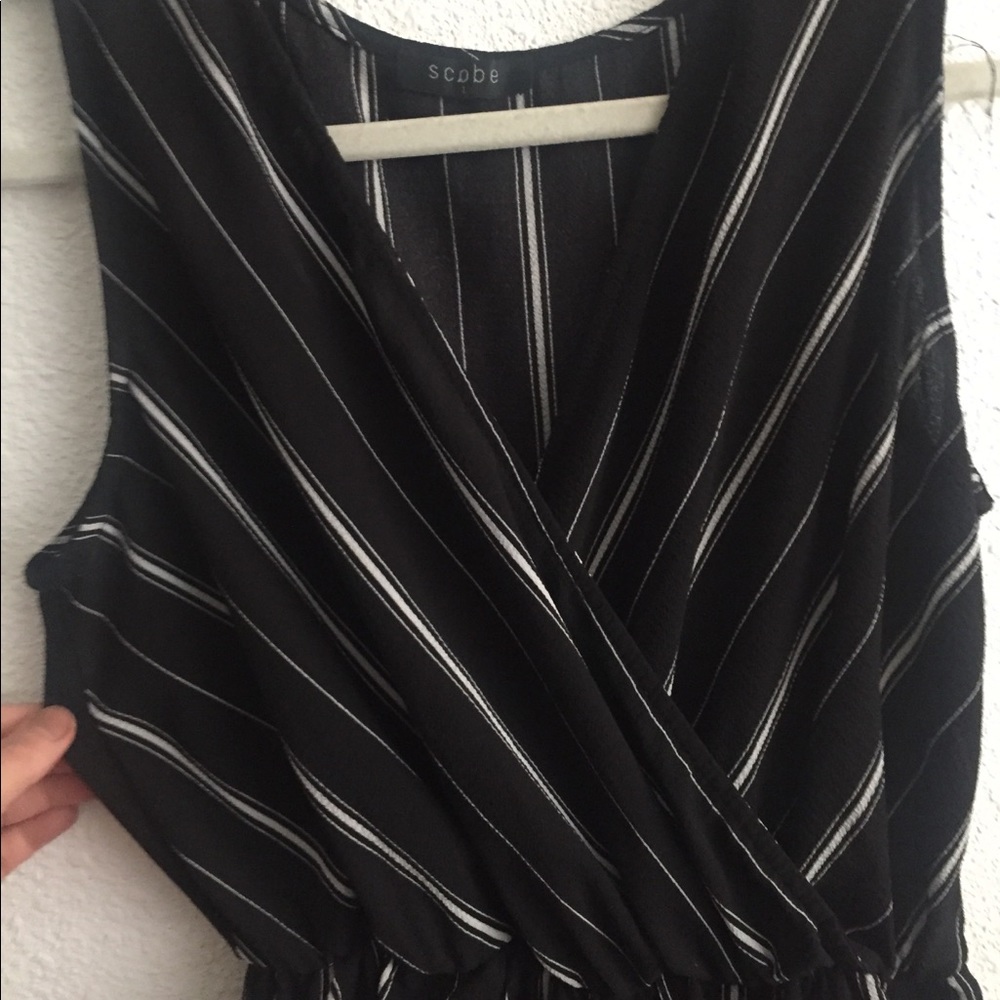 Black and white stripe Jumpsuit. Harem pant cut